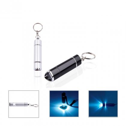 Personalized 2 In 1 Torch & Lantern (Keychains - Sparkey) / Black, Silver