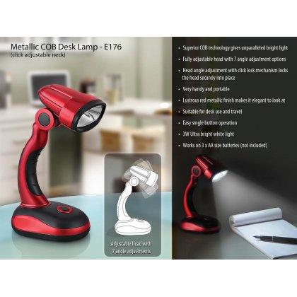 Personalized 3w cob desk lamp (click adjustable neck)