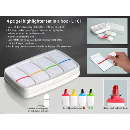 Personalized 4 pc gel highlighter set in a box