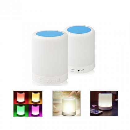 Personalized Bluetooth Speakers With Smart Lamp (R H Y T H M - Globeats) / White