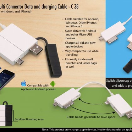 Personalized boxed: multi connector data and charging cable