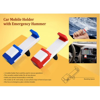 Personalized Car Vent Mobile Holder With Emergency Hammer