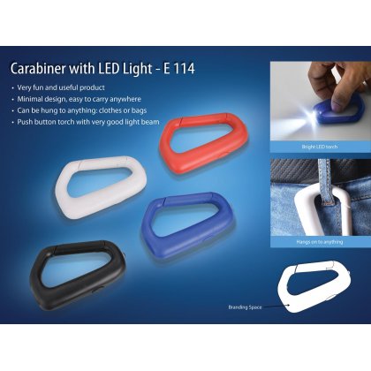 Personalized carabiner with led light (with battery)