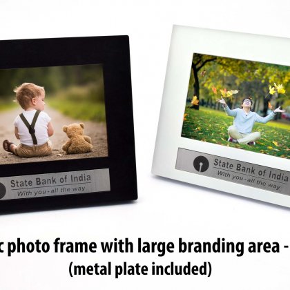 Personalized classic photo frame with large branding area (with metal plate)