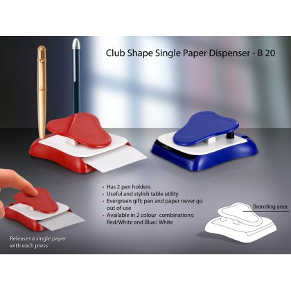 Personalized club shape single paper dispenser