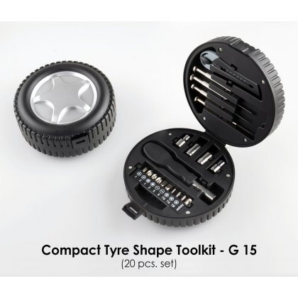 Personalized compact tyre shape tool kit (20pcs. set)