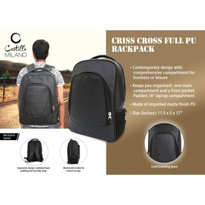 Personalized Criss Cross Full Pu Backpack