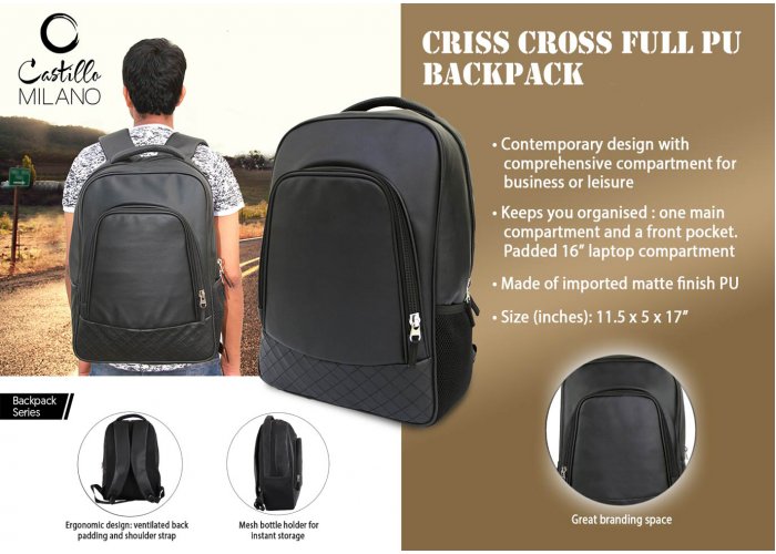 Personalized Criss Cross Full Pu Backpack
