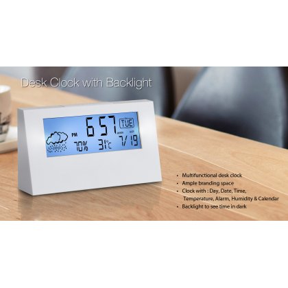 Personalized Desk Clock With Backlight