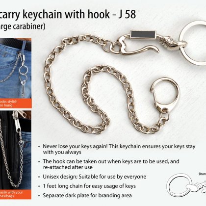Personalized easy carry keychain with hook