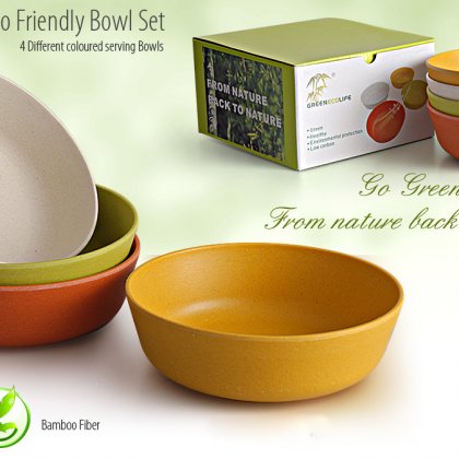 Personalized Eco Friendly Bowl Set - 4 Pc Set