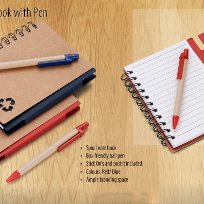 Personalized Eco Friendly Note Book With Pen