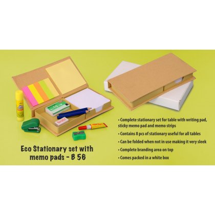 Personalized eco stationery set with memo pads