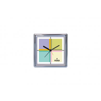 Personalized Fendi Chrome Plated Table Clock (4"X4")