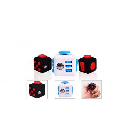Personalized Fidget Cube (Keychains - Fidget Cube) / White/Blue