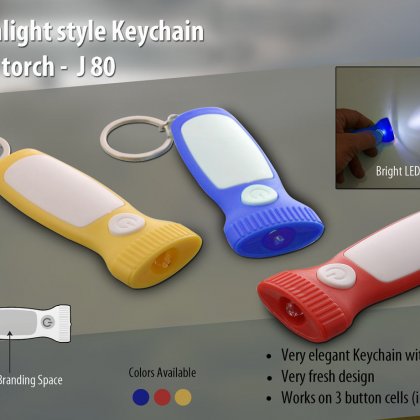 Personalized flashlight style keychain with torch