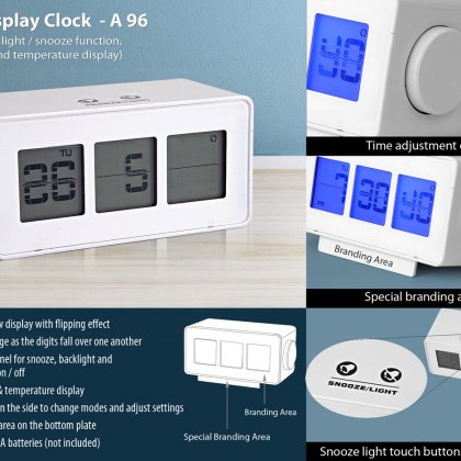 Personalized flip display clock with touch light / snooze function
