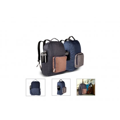 Personalized Folding Backpack (R H Y T H M - Ipacy 2.0) / Midnight Gray, Dark Blue