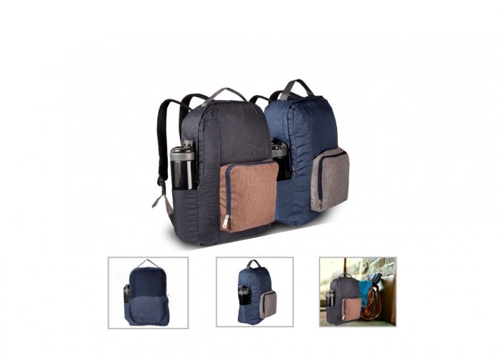 Personalized Folding Backpack (R H Y T H M - Ipacy 2.0) / Midnight Gray, Dark Blue
