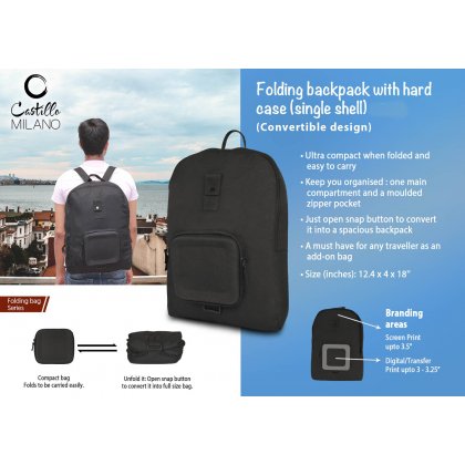 Personalized Folding Backpack With Hard Case (Single Shell)