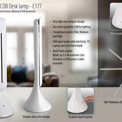 Personalized folding cob desk lamp with feather touch button