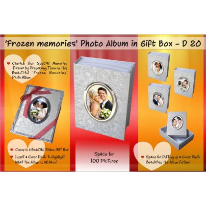 Personalized frozen memories' photo album in ribbon gift box (100 pictures) (5" x 7")