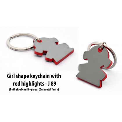 Personalized girl shape keychain with highlights