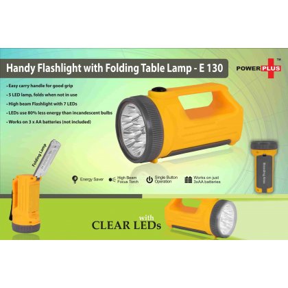 Personalized handy flashlight with folding table lamp