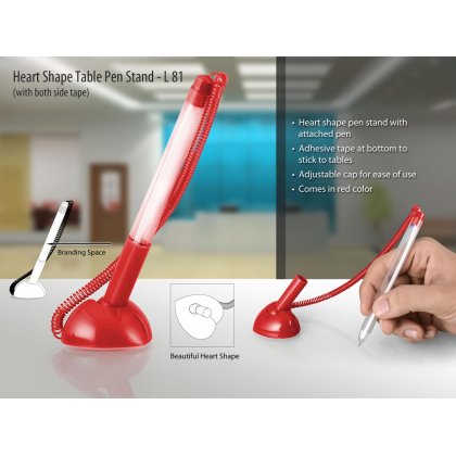 Personalized heart shape table pen stand