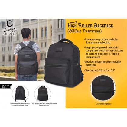Personalized High Roller Backpack - Double Partition