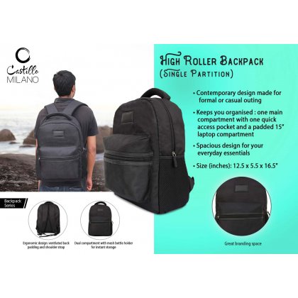Personalized High Roller Backpack - Single Partition