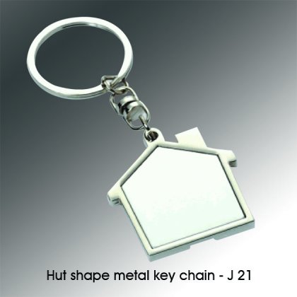 Personalized hut shape metal keychain