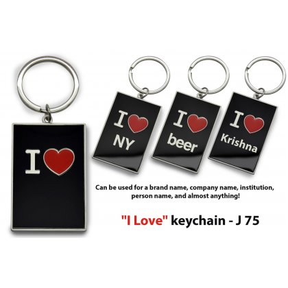 Personalized "i love" keychain (gunmetal finish)