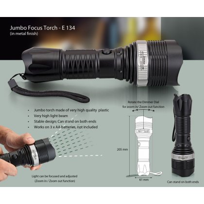 Personalized jumbo focus torch (with zoom in/out function)