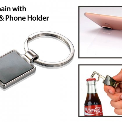 Personalized Key Style Keychain With Bottle Opener And Phone Holder