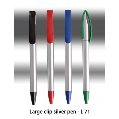 Personalized large clip silver pen