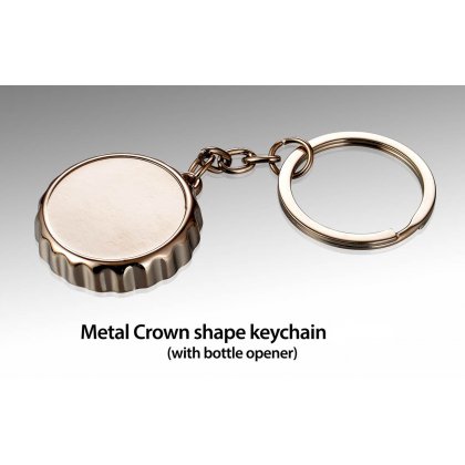 Personalized Metal Crown Shape Keychain With Bottle Opener