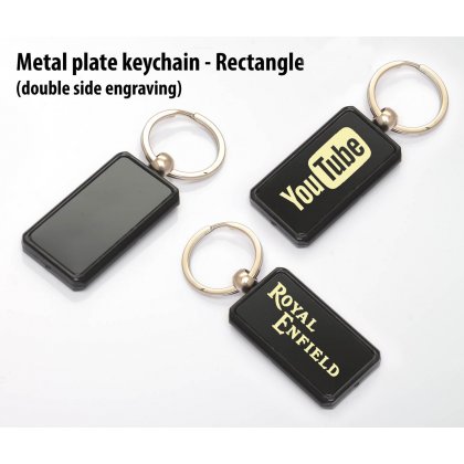 Personalized Metal Plate Keychain - Rectangle (Double Side Engraving)