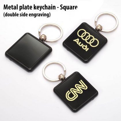 Personalized Metal Plate Keychain - Square (Double Side Engraving)