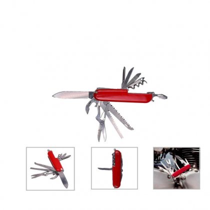 Personalized Multi-Tool Keychain (14-In- 1) (T R V L G E A R - Laa-Lu) / Red