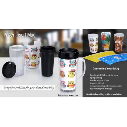 Personalized Paper Insert Mug (500 Ml)