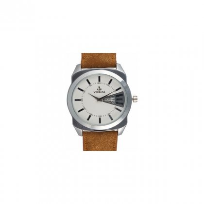 Personalized Fashion Tan Metal Dial Day-Date Wrist Watch