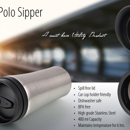 Personalized Polo Double Wall Steel Mug (480 Ml)