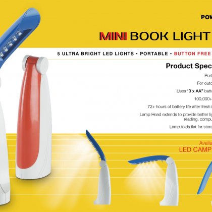 Personalized power plus book reading light (new packing)