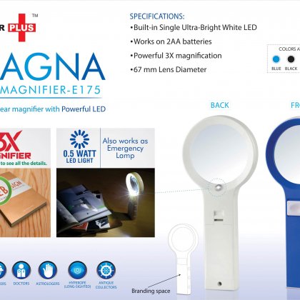 Personalized power plus magna: magnifier with lamp function(with half watt led)