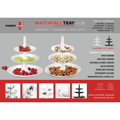 Personalized power plus waterfall tray: 3 pc multi utility folding tray