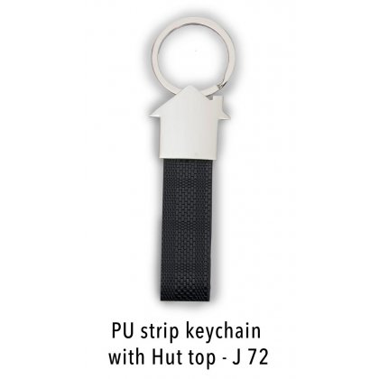 Personalized pu strip keychain with hut top