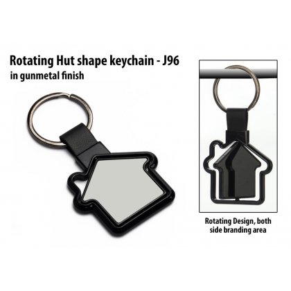 Personalized rotating hut shape keychain