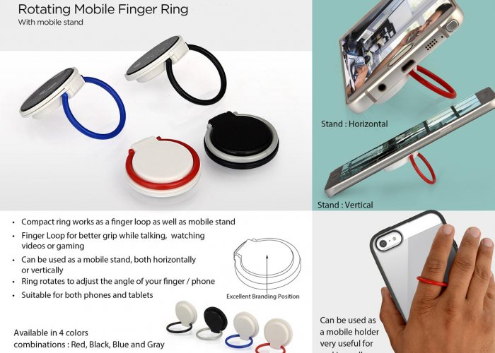 Personalized Rotating Mobile Finger Ring (With Mobile Stand)