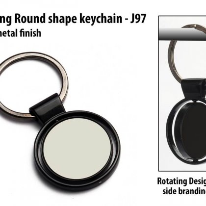 Personalized rotating round shape keychain